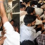 पीबीएम अधीक्षक के लिए जूतों की माला लेकर पहुंचे एनएसयूआई कार्यकर्ता : अस्पताल की बदहाली पर हल्लाबोल, पुलिस से झड़प